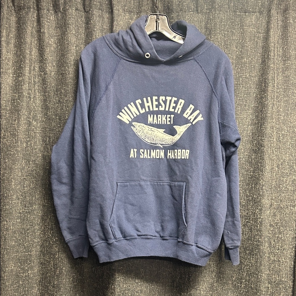 Vintage Champion Blue Graphic Hoodie